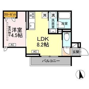 1LDK 間取り図
