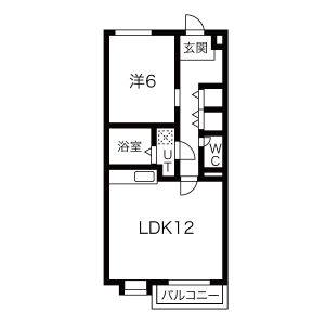 1LDK 間取り図