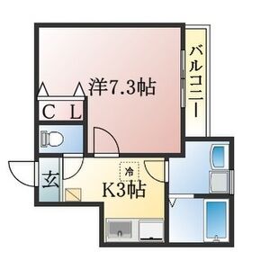 1K 間取り図