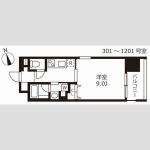 1K 間取り図