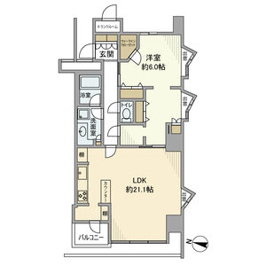 1LDK 間取り図