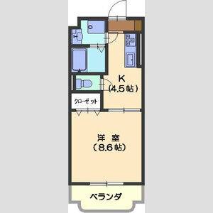 1DK 間取り図