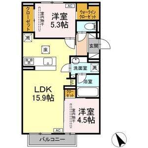 2LDK 間取り図