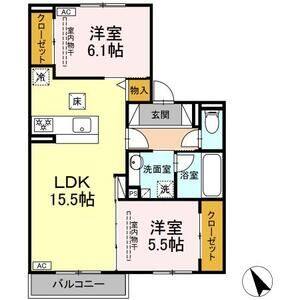 2LDK 間取り図