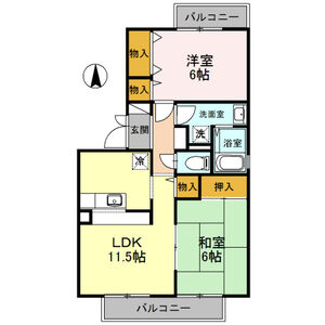 2LDK 間取り図