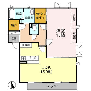 1LDK 間取り図