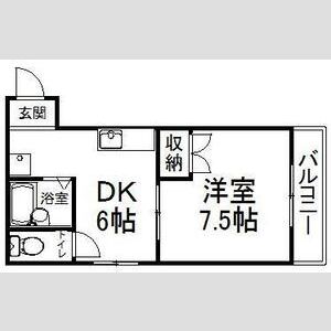 1DK 間取り図