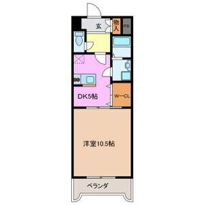 1DK 間取り図