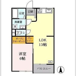 1LDK 間取り図