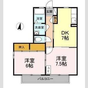 2DK 間取り図