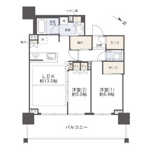 2LDK 間取り図