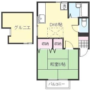 1DK 間取り図