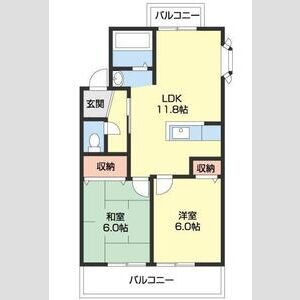 2LDK 間取り図