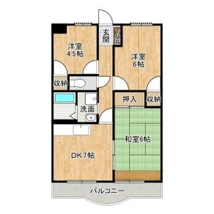 3DK 間取り図