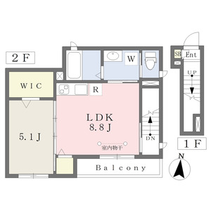 1LDK 間取り図