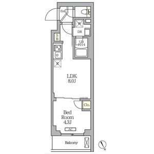1LDK 間取り図