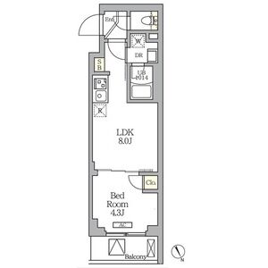 1LDK 間取り図