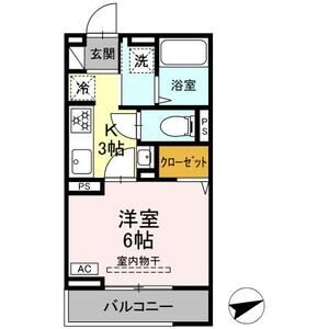 1K 間取り図