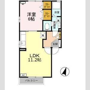1LDK 間取り図