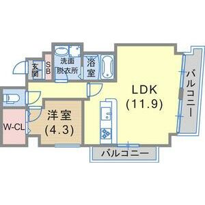 1LDK 間取り図