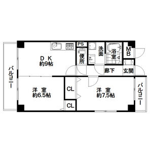 2DK 間取り図