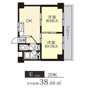 2DK 間取り図