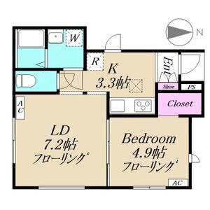 1LDK 間取り図
