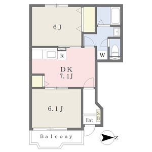 2DK 間取り図