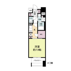 1K 間取り図
