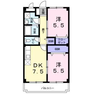 2DK 間取り図