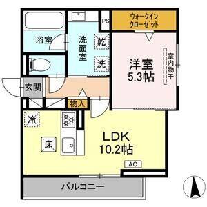 1LDK 間取り図