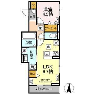1LDK 間取り図
