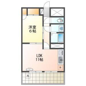1LDK 間取り図