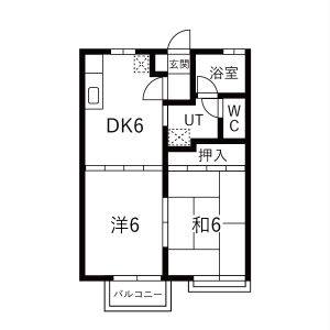 2DK 間取り図