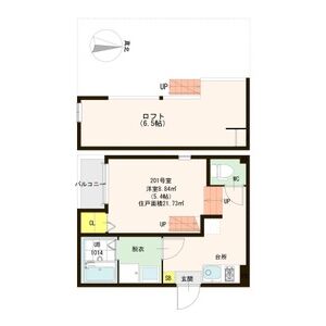 1K 間取り図