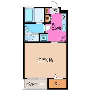 1K 間取り図