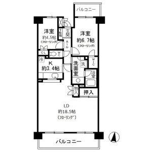 2LDK 間取り図