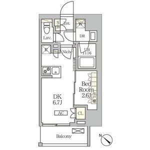 1DK 間取り図