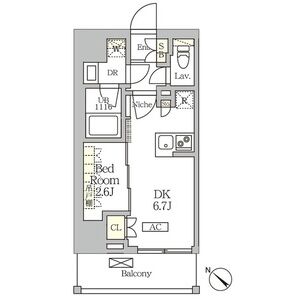 1DK 間取り図