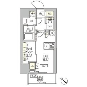 1DK 間取り図