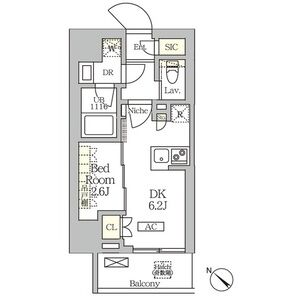 1DK 間取り図