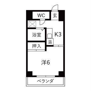 1K 間取り図