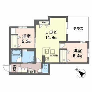 2LDK 間取り図