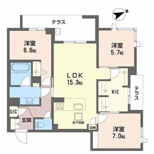 2LDK 間取り図