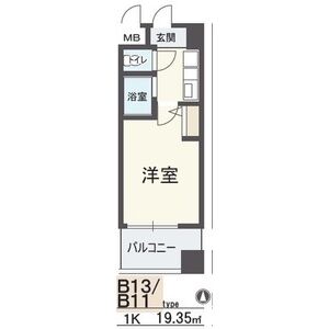 1K 間取り図