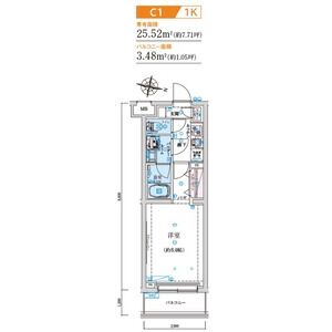 1K 間取り図