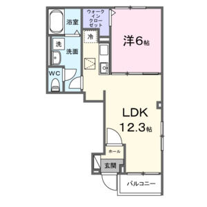 1LDK 間取り図