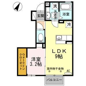 1LDK 間取り図