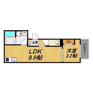 1LDK 間取り図