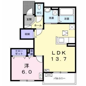 1LDK 間取り図